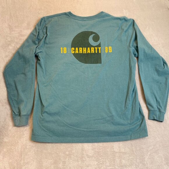 Carhartt Mens T-shirt XL Relaxed Fit Long-Sleeve Pocket Tee 18 Carhartt 89 Logo - Picture 9 of 9